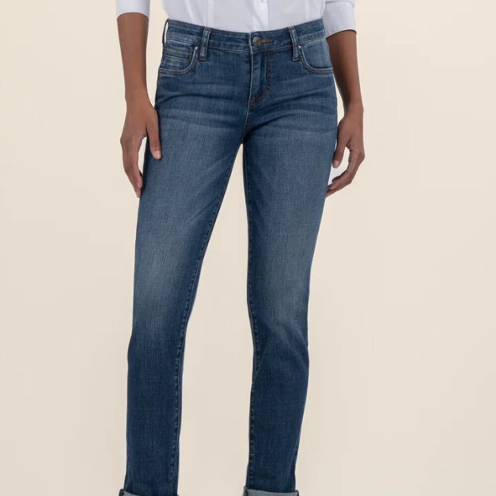Kut From The Kloth “Catherine” Boyfriend Jeans in a classic medium blue wash.